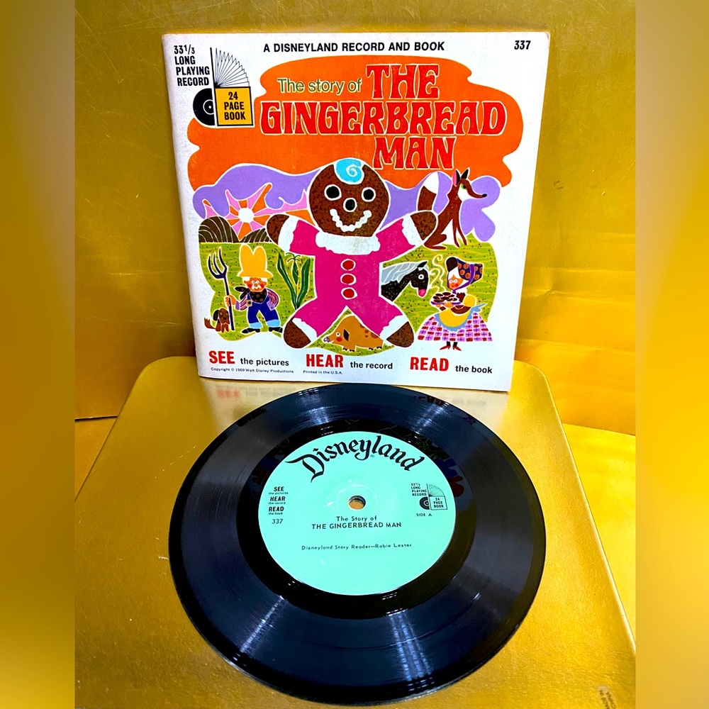 DISNEYLAND VTG 1966 VINYL RECORD & 24 PAGE BOOK THE STORY OF THE GINGERBREAD MAN - Picture 2 of 16